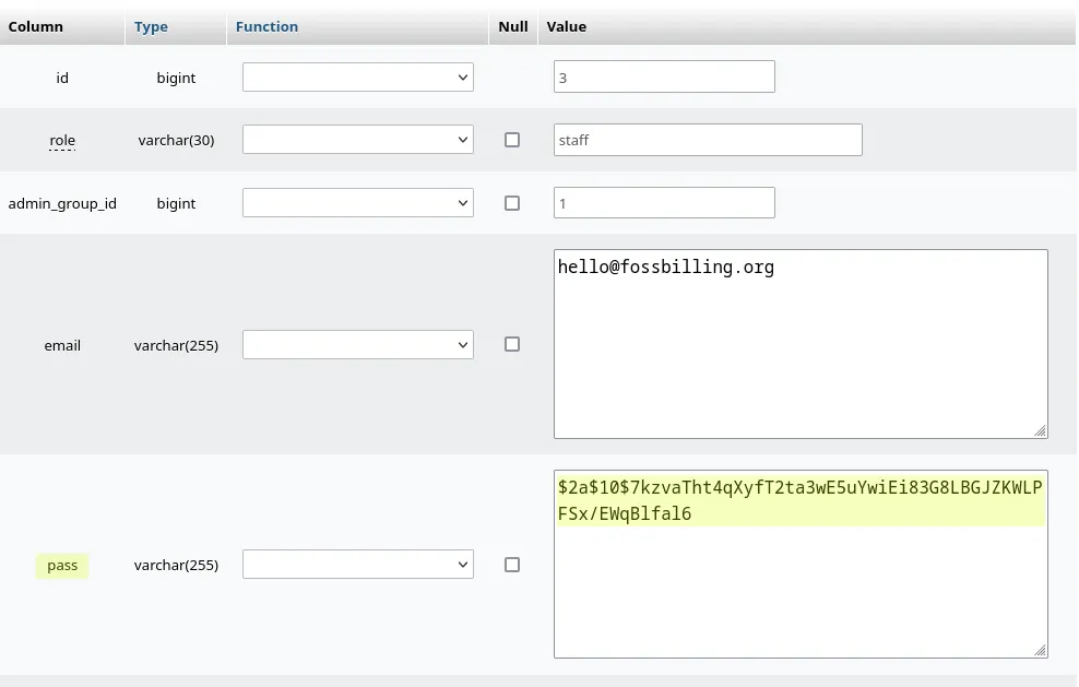 Pasting the hash and saving